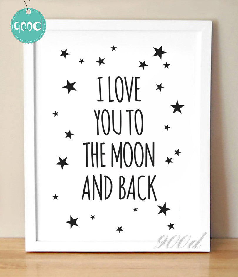Love Quote Canvas Art Print Painting Poster, Wall Pictures For Child Room Decoration,  Cartoon Wall Decor FA128-6