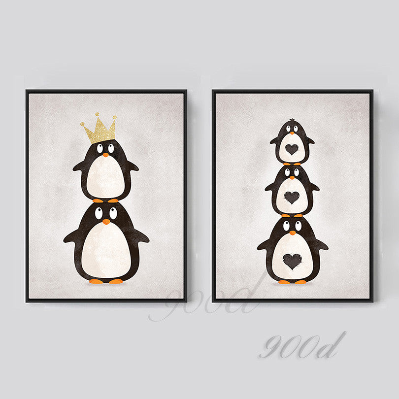 Cartoon Penguin Canvas Art Print Painting Poster,  Wall Picture for Home Decoration,  Wall Decor FA400-6