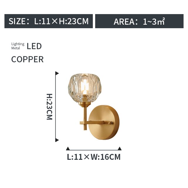 Postmodern crystal chandelier all copper light luxury simple living room lamp dining room bedroom household personalized lamps