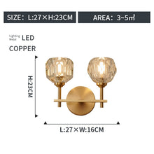 Load image into Gallery viewer, Postmodern crystal chandelier all copper light luxury simple living room lamp dining room bedroom household personalized lamps
