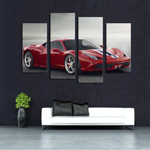 Load image into Gallery viewer, 4 Pcs(No Frame) Red  Sports Car Wall Art Picture Home Decoration Living Room Canvas Print Painting Wall picture on canvas
