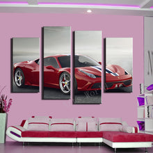 Load image into Gallery viewer, 4 Pcs(No Frame) Red  Sports Car Wall Art Picture Home Decoration Living Room Canvas Print Painting Wall picture on canvas
