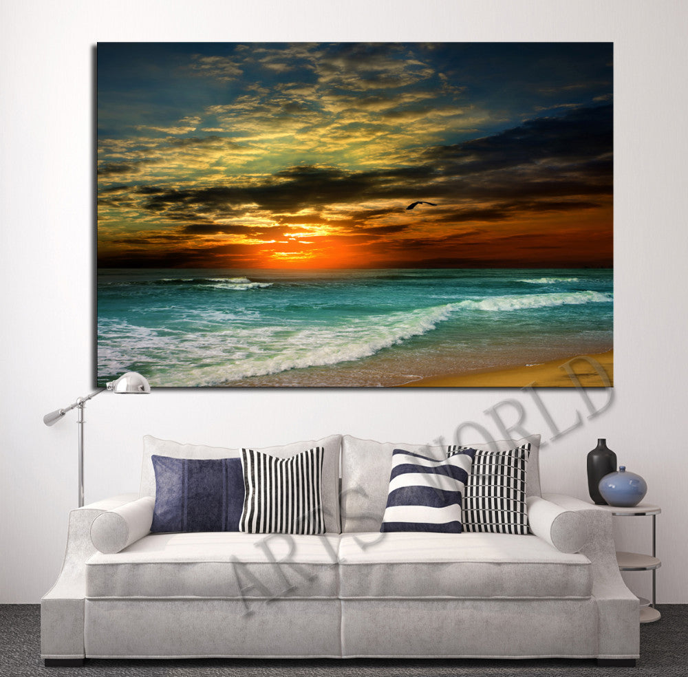 1 Piece Hot Sell Evening sea Modern Home Wall Decor painting Canvas Art HD Print Painting Canvas Picture Wall Painting