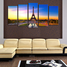 Load image into Gallery viewer, Unframed 5 panels Eiffel Tower Modern Home Wall Decor Painting Canvas Art HD Print Painting Canvas Wall Picture For Home Decor
