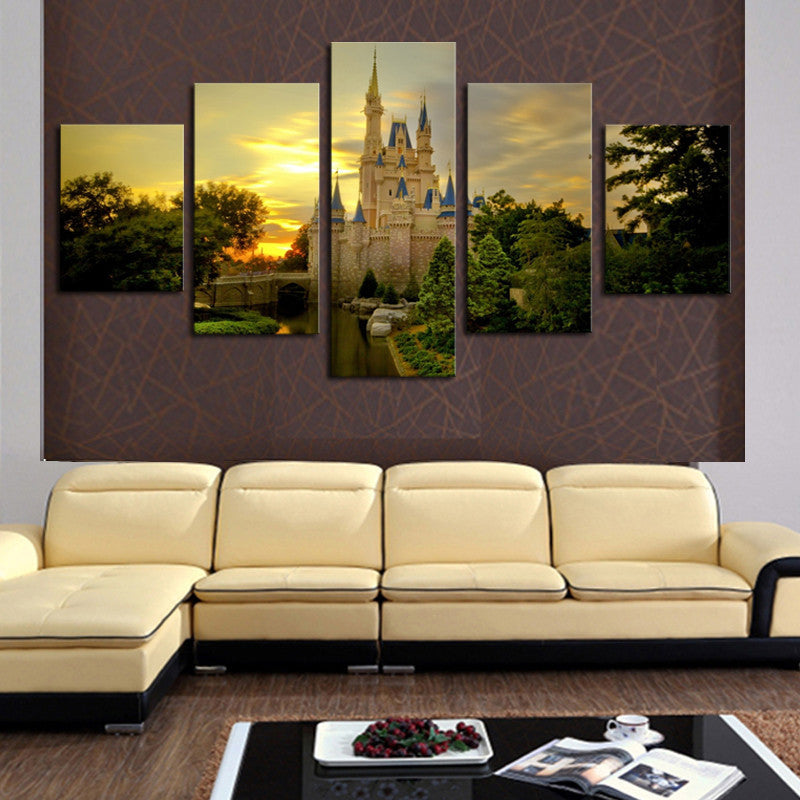 (No Frame) 5 Panels Living Room Bedroom Modern Home Decoration The European Construction Picture Print On Canvas,Wall  Painting
