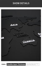 Load image into Gallery viewer, Punch-free DIY Black Acrylic World Map Large Wall Clock Modern Desgin Stickers Silent Watch Home Living Room Kitchen Decorarion
