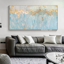 Load image into Gallery viewer, Gold Abstract Hand painted canvas painting wall art pictures for living room home hallway wall decor gold texture quadro decor
