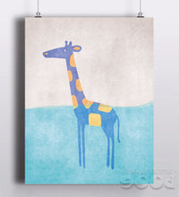 Load image into Gallery viewer, Vintage Cartoon Giraffe Canvas Art Print Painting Poster,  Wall Pictures for Home Decoration, Nursery Home Decor YE105
