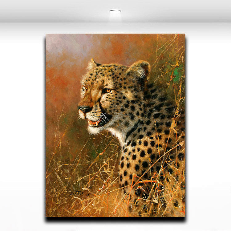 Americal Leopard Animal Painting Wall Art Oil Picture on Canvas Print  Modern for Home Living Room Office Wall Decor