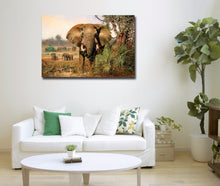Load image into Gallery viewer, African Wild Animal  Elephant Painting Canvas Print Wall Decor Modern Artwork for Home Living Office
