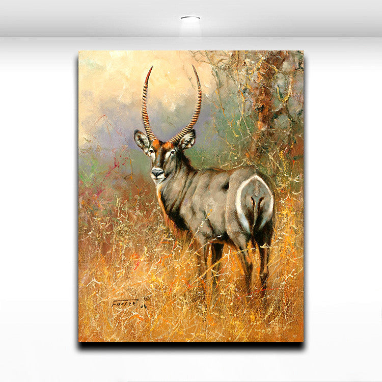 Animal Pronghorn Painting Printed on Canvas Modern Wall Art Picture for Home Living Bedroom Wall Decor