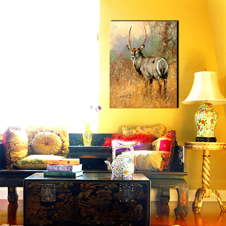 Animal Pronghorn Painting Printed on Canvas Modern Wall Art Picture for Home Living Bedroom Wall Decor