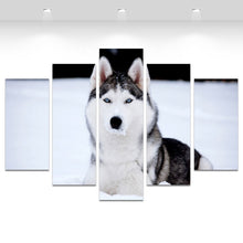 Load image into Gallery viewer, 5 Panel Wall Art Husky Lion Elephant Fox Horse Animal Painting Canvas Prints Modern Home Decoration Wall Pictures Unframed
