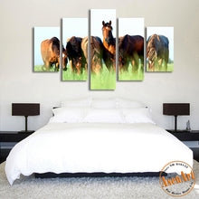 Load image into Gallery viewer, 5 Panel Grasslands Animal Painting Horses Painting Home Decoration Wall Art Canvas Prints Picture for Living Room No Frame
