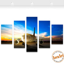 Load image into Gallery viewer, 5 Panels Airplane Canvas Painting Print Quadro Home Decor Cuadros Wall Pictures for Living Room Modern Picture 2016 No Frame
