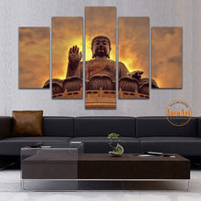 Load image into Gallery viewer, 5 Panel Wall Painting Buddha Wall Art Canvas Printed Painting for Living Room Modern Home Decoration Unframed
