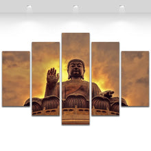 Load image into Gallery viewer, 5 Panel Wall Painting Buddha Wall Art Canvas Printed Painting for Living Room Modern Home Decoration Unframed
