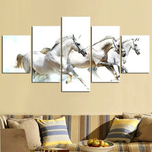 Load image into Gallery viewer, 5 Panels Racing Horse Painting Oil Canvas Painting Print Animal Picture Wall Decoration Living Room Office Modern Wall Art
