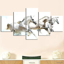 Load image into Gallery viewer, 5 Panels Racing Horse Painting Oil Canvas Painting Print Animal Picture Wall Decoration Living Room Office Modern Wall Art
