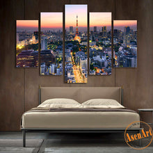 Load image into Gallery viewer, 5 Panel Wall Art Japan Tokyo Tower City Landscape Painting Canvas Prints Artwork Picture for Living Room Unframed
