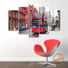 Load image into Gallery viewer, 5 Panel Wall Canvas Street Bus London Painting Modern Home on the Canvas Prints Artwork Picture for Living Room Unframed
