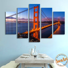 Load image into Gallery viewer, 5 Panel Golden Gate Bridge Picture Wall Art Canvas Prints Wall Paintings for Bedrooms Home Decor Unframed
