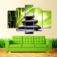 Load image into Gallery viewer, 5 Panel Canvas Art Black Stone Bamboo Painting for Bedroom Modern Home Decor Wall Art Canvas Prints Unframed
