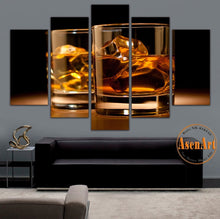 Load image into Gallery viewer, 5 Pieces Unframed Wall Art Canvas Prints Beer Glass Canvas Painting Still Life Wall Painting for Bar Home Decoration
