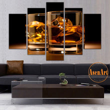 Load image into Gallery viewer, 5 Pieces Unframed Wall Art Canvas Prints Beer Glass Canvas Painting Still Life Wall Painting for Bar Home Decoration
