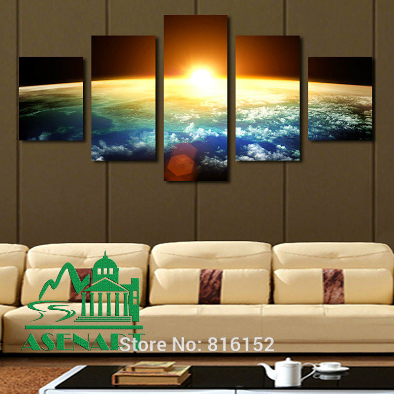 5 Piece Amazing Skyline Sunrise Painting Oil Canvas HD Print Picture Unframed Mural Art Modern Home Wall Decor