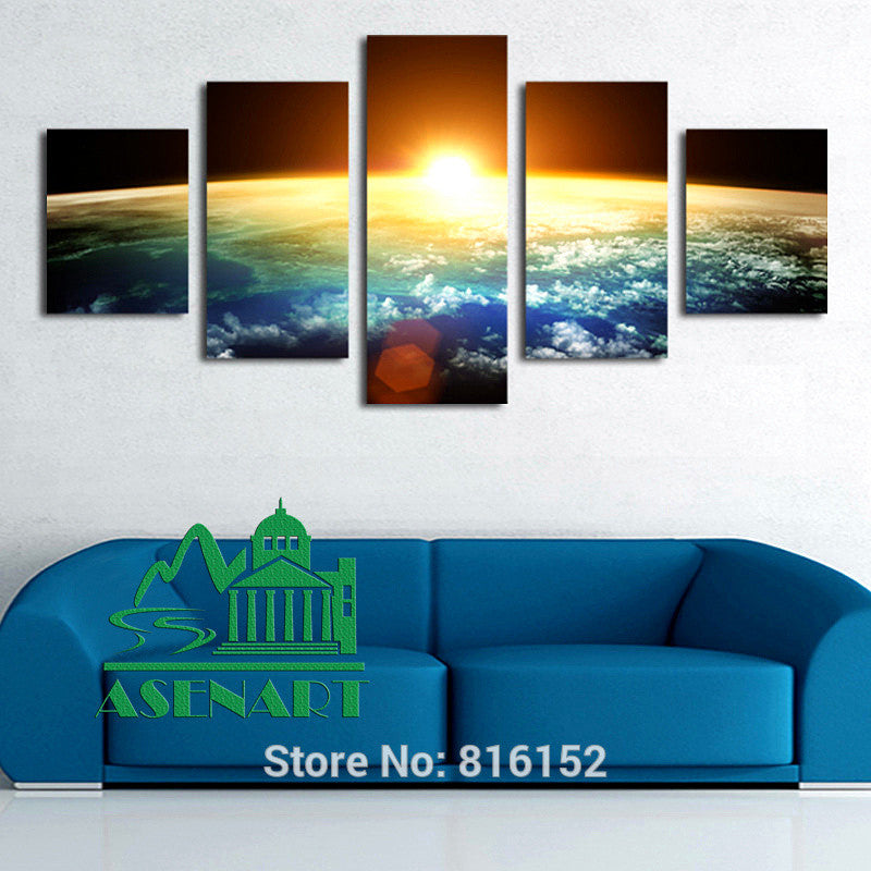 5 Piece Amazing Skyline Sunrise Painting Oil Canvas HD Print Picture Unframed Mural Art Modern Home Wall Decor
