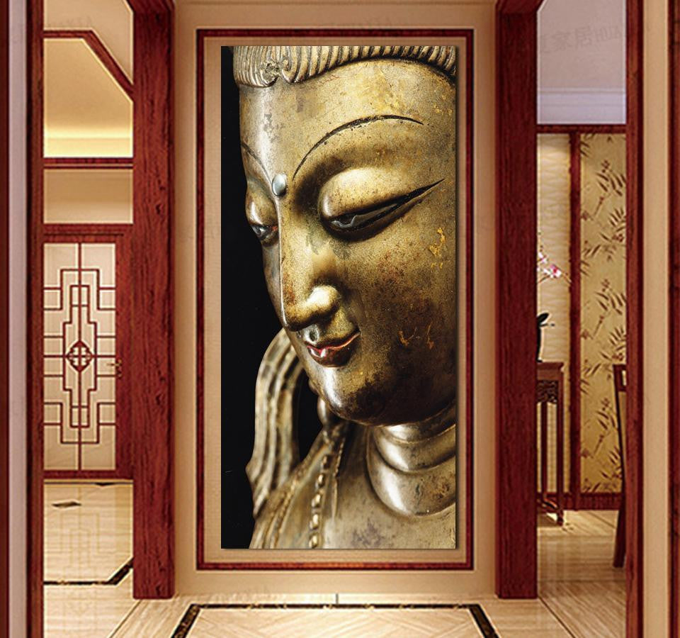 3 Panel Wall Art Religion gold Buddha Oil Painting On Canvas Contemporary Cheap Picture No Frame