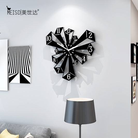 Creative Prism Silent Wall Clocks Modern Design Living Room Home Decoration Decor For Kitchen Decorative Acrylic Art Watches