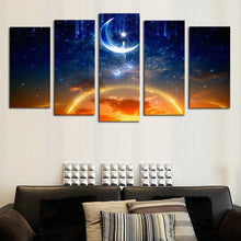 Load image into Gallery viewer, Unframed 5 panels Abstract Moon Planet  landscape Art HD Picture Print On Canvas Painting  Wall Picture For Home Decor
