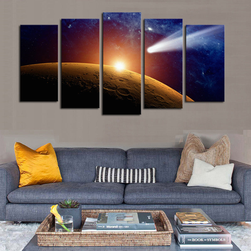 5 panels(No Frame)Space Planet Modern Home Wall Decor Painting Canvas Art HD Print Painting Canvas Wall Picture For Home Decor