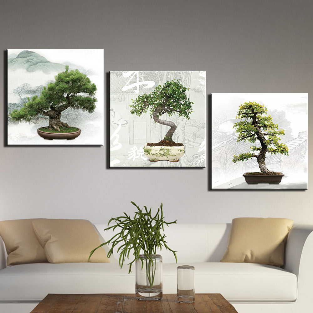 Canvas Wall Art Painting Prints Abstract tree Pictures Giclee Prints Modern 3 Pieces Artwork for Home Decor Framed