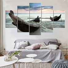 Load image into Gallery viewer, Drop-shipping Modern Canvas Prints Sea Boat Painting Sunset Seascape Cuadros Oil Wall Pictures for Living Room No Frame 5 Panel
