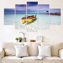 Load image into Gallery viewer, Unframed Canvas Painting Seascape Oil Picture Wall Picture Blue Ocean Boat Poster Seaview Art Print Mordern Home Decoration 5Pcs
