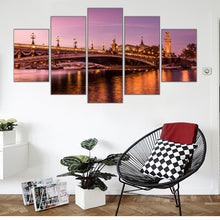 Load image into Gallery viewer, Alexander Iii Bridge Art Canvas Painting Paris Scenery Picture Wall Art for Living Room Cuadros Home Decoration No Frame 5pcs
