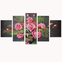 Load image into Gallery viewer, Modular Oil Painting Frameless Rose Flowers Wall Art Poster Canvas Picture Home Decoration Print on Canvas for Living Room 5pcs

