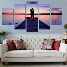 Load image into Gallery viewer, Couples In The Sunset  Mordern Canvas Painting Unframed Wall Painting Art Print Oil Picture Seaview Modular Home Decoration 5pcs

