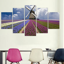Load image into Gallery viewer, Modular Mordern Flower Canvas Painting Lavender Frameless Print Wall Oil Picture Scenery Sticker Home Decoration for Wall 5pcs
