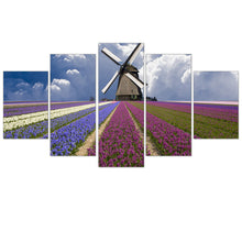 Load image into Gallery viewer, Modular Mordern Flower Canvas Painting Lavender Frameless Print Wall Oil Picture Scenery Sticker Home Decoration for Wall 5pcs
