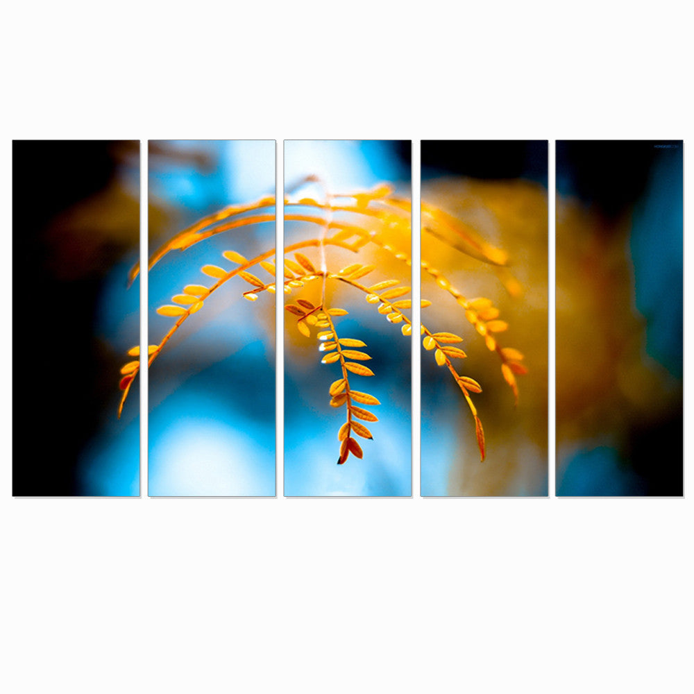 Golden Leaves Oil Painting Wall Painting Oil Picture Scenery Art Print on Canvas Landscape Poster Unframed Home Decoration 5pcs