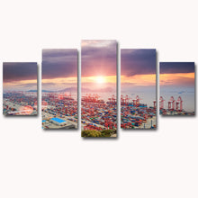 Load image into Gallery viewer, Frameless Mordern City Seaside Canvas Painting Sunset Wall Canvas Art Print Oil Pictures Scenery Home Decor for Room Wall 5pcs
