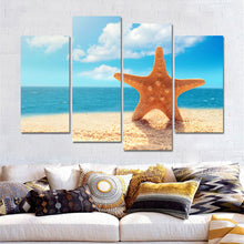 Load image into Gallery viewer, Modern Nordic Landscape Sea Shell Print Poster Wall Art Canvas Pictures for Kids Room Oil Painting Home Decor No Frame 4 Pieces
