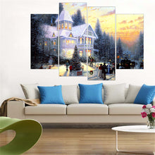 Load image into Gallery viewer, Unframed Snow Town Canvas Painting Oil Picture ArtWork Home Decor Unframed Canvas Art Wall Painting ( Include 5 Color) 4 Pieces
