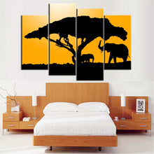 Load image into Gallery viewer, Unframed Elephant Oil Painting Animal Landscape Cuadros Decoration Home Decor Canvas Art Wall Pictures for Living Room 4 Pieces
