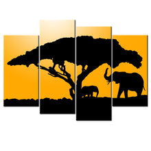 Load image into Gallery viewer, Unframed Elephant Oil Painting Animal Landscape Cuadros Decoration Home Decor Canvas Art Wall Pictures for Living Room 4 Pieces
