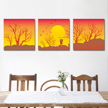 Load image into Gallery viewer, Canvas Printed Sunset Modular Picture Oil Painting Scenery Landscape Wall Pictures for Living Room Home Decor Unframed 3 Pieces
